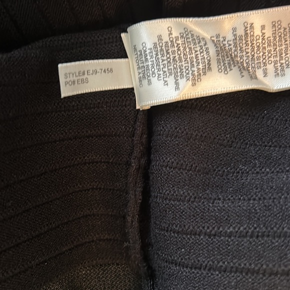 NWT Eliza J Black Mesh Striped Fit & Flare Sweater Knit Dress - M - Picture 14 of 15